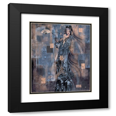 Geisha Tattoo I Black Modern Wood Framed Art Print with Double Matting by Wiley, Marta