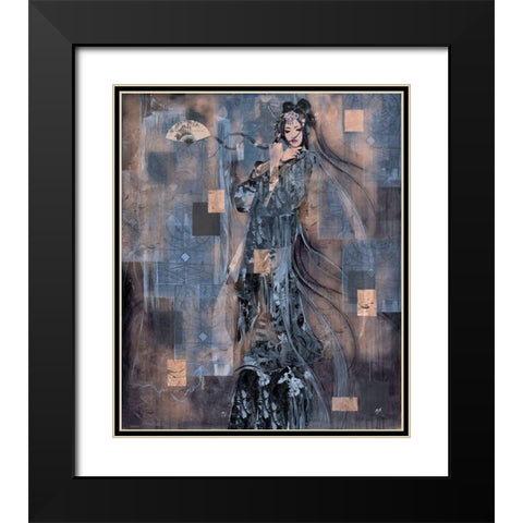 Geisha Tattoo I Black Modern Wood Framed Art Print with Double Matting by Wiley, Marta