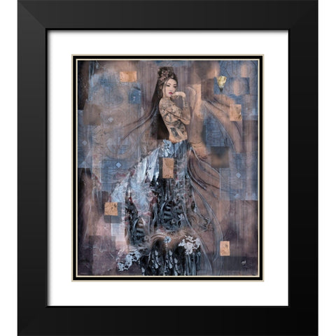 Geisha Tattoo II Black Modern Wood Framed Art Print with Double Matting by Wiley, Marta