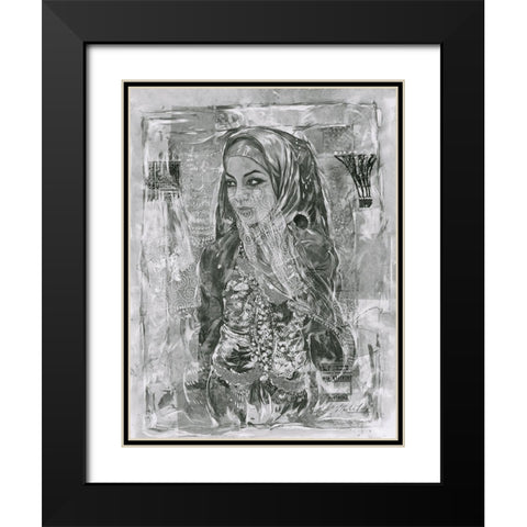 BandW Woman Black Modern Wood Framed Art Print with Double Matting by Wiley, Marta