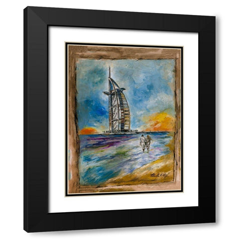 Dubai, Color Black Modern Wood Framed Art Print with Double Matting by Wiley, Marta