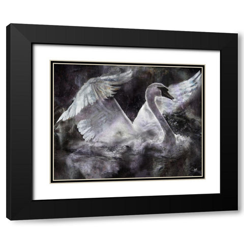 Swan I Black Modern Wood Framed Art Print with Double Matting by Wiley, Marta