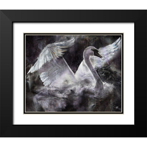Swan I Black Modern Wood Framed Art Print with Double Matting by Wiley, Marta