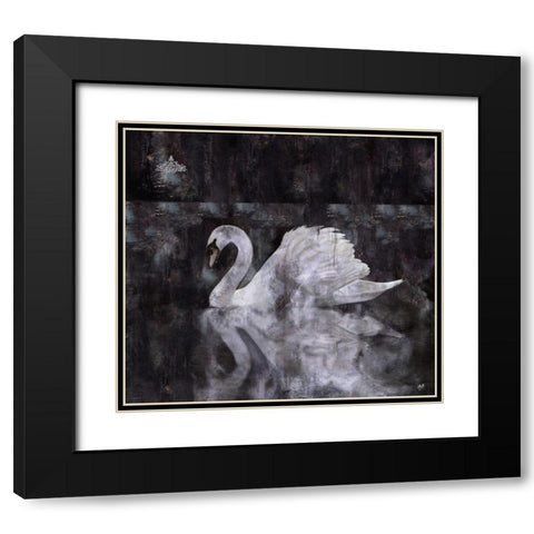 Swan II Black Modern Wood Framed Art Print with Double Matting by Wiley, Marta