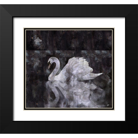 Swan II Black Modern Wood Framed Art Print with Double Matting by Wiley, Marta