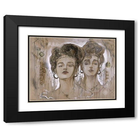 Roses Black Modern Wood Framed Art Print with Double Matting by Wiley, Marta