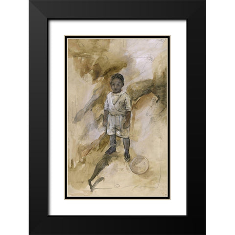 African Boy Black Modern Wood Framed Art Print with Double Matting by Wiley, Marta