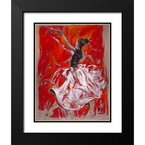 Red Dancer Black Modern Wood Framed Art Print with Double Matting by Wiley, Marta