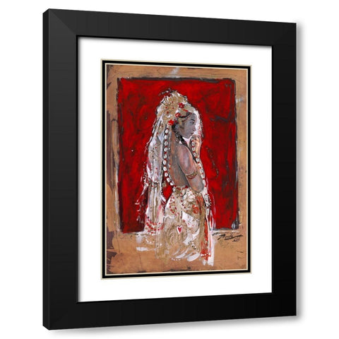 Red Veil Black Modern Wood Framed Art Print with Double Matting by Wiley, Marta