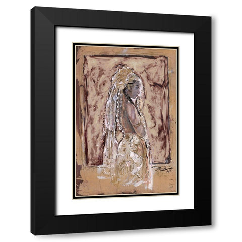 African Queen II Black Modern Wood Framed Art Print with Double Matting by Wiley, Marta