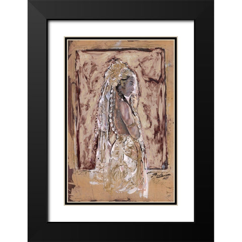 African Queen II Black Modern Wood Framed Art Print with Double Matting by Wiley, Marta