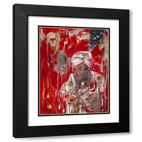 African Dream Black Modern Wood Framed Art Print with Double Matting by Wiley, Marta