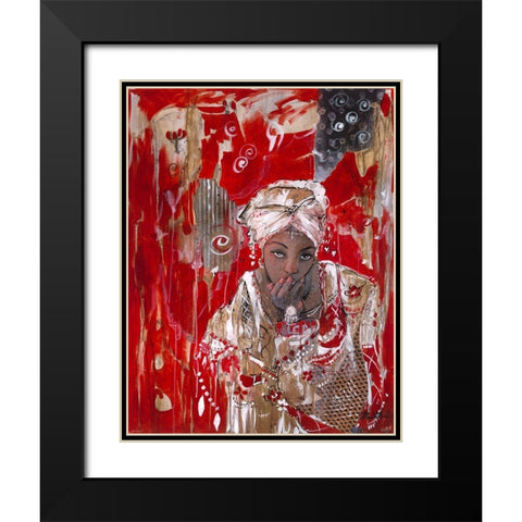 African Dream Black Modern Wood Framed Art Print with Double Matting by Wiley, Marta