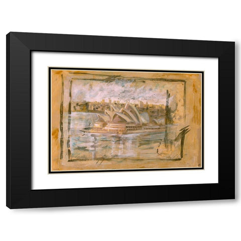 Australia Black Modern Wood Framed Art Print with Double Matting by Wiley, Marta