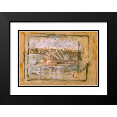 Australia Black Modern Wood Framed Art Print with Double Matting by Wiley, Marta