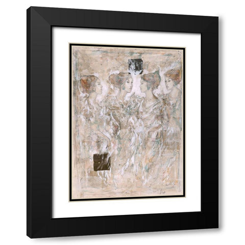 Behind The Curtain Black Modern Wood Framed Art Print with Double Matting by Wiley, Marta