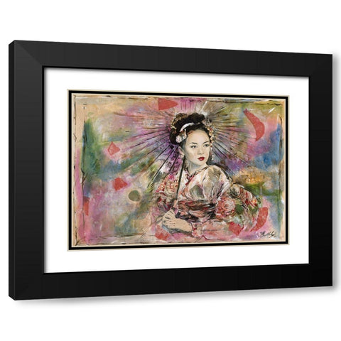 Geisha II Black Modern Wood Framed Art Print with Double Matting by Wiley, Marta