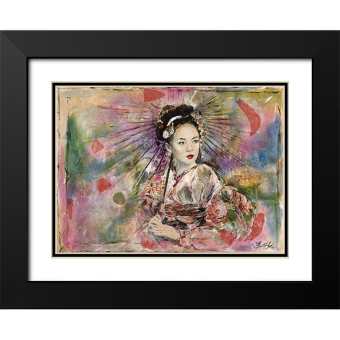 Geisha II Black Modern Wood Framed Art Print with Double Matting by Wiley, Marta