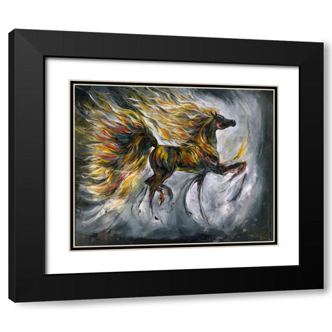 Floral I Black Modern Wood Framed Art Print with Double Matting by Wiley, Marta