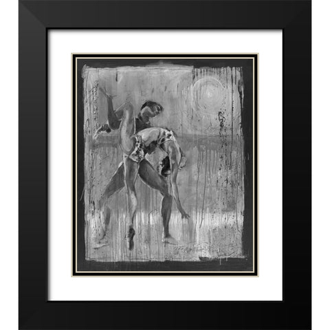 Couple Dance BandW Black Modern Wood Framed Art Print with Double Matting by Wiley, Marta