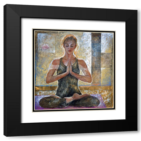 Yoga I Black Modern Wood Framed Art Print with Double Matting by Wiley, Marta