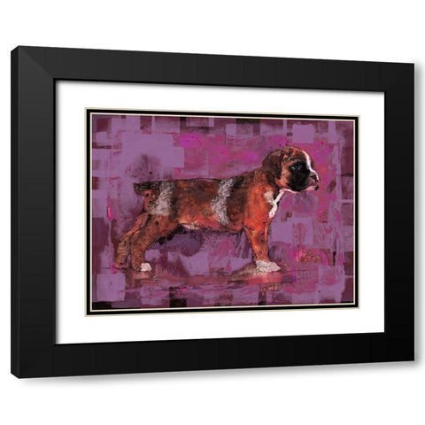 Pink Pup Black Modern Wood Framed Art Print with Double Matting by Wiley, Marta