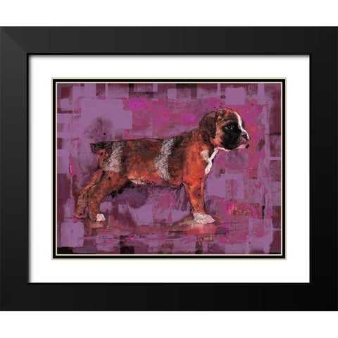 Pink Pup Black Modern Wood Framed Art Print with Double Matting by Wiley, Marta