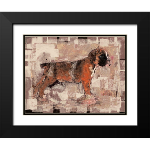 Beige Pup Black Modern Wood Framed Art Print with Double Matting by Wiley, Marta