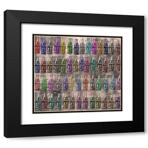 Coke Silkscreen Colors VI Black Modern Wood Framed Art Print with Double Matting by Wiley, Marta