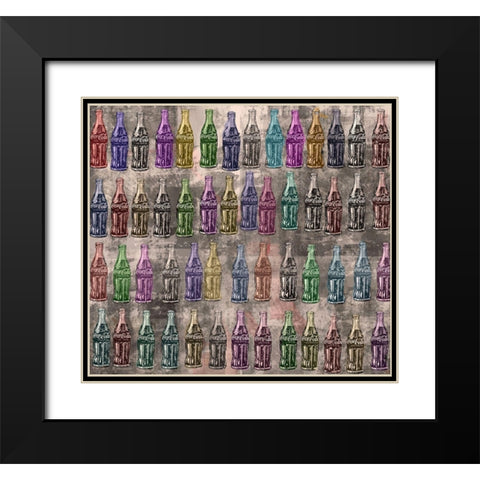 Coke Silkscreen Colors VI Black Modern Wood Framed Art Print with Double Matting by Wiley, Marta