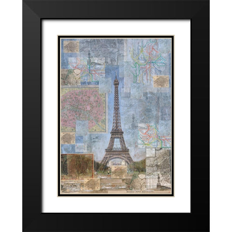 Paris II Black Modern Wood Framed Art Print with Double Matting by Wiley, Marta