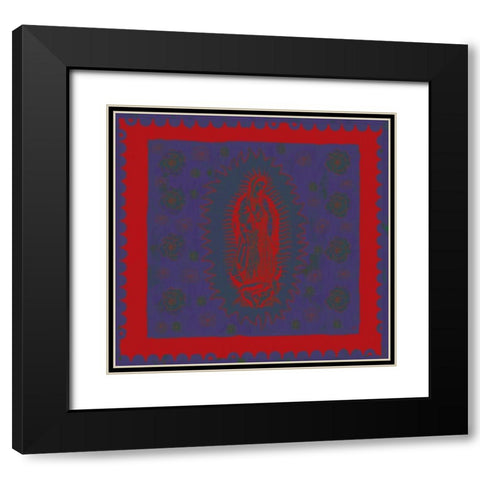 Virgin Mary Red and Purple Black Modern Wood Framed Art Print with Double Matting by Wiley, Marta