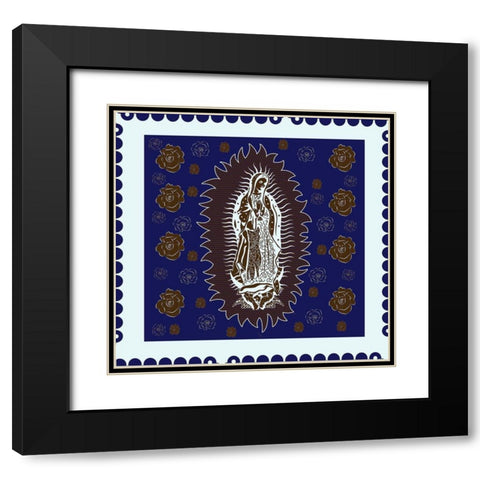 Virgin Mary White and Brown Black Modern Wood Framed Art Print with Double Matting by Wiley, Marta