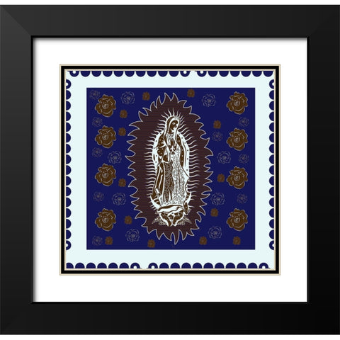 Virgin Mary White and Brown Black Modern Wood Framed Art Print with Double Matting by Wiley, Marta