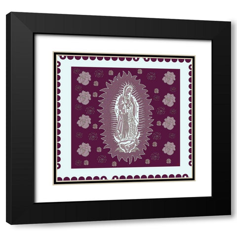 Virgin Mary Burgandy Black Modern Wood Framed Art Print with Double Matting by Wiley, Marta