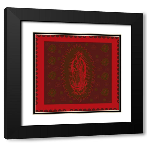 Virgin Mary Red on red Black Modern Wood Framed Art Print with Double Matting by Wiley, Marta