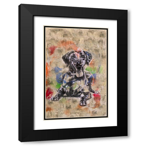 Colorful Dog II Black Modern Wood Framed Art Print with Double Matting by Wiley, Marta