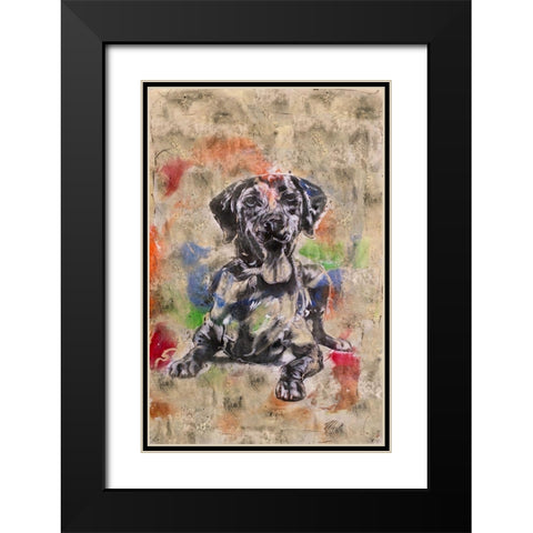 Colorful Dog II Black Modern Wood Framed Art Print with Double Matting by Wiley, Marta