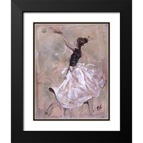 Dancer On Linen- Light Black Modern Wood Framed Art Print with Double Matting by Wiley, Marta