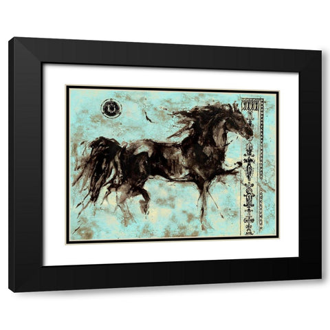 Leap Zena 22 Black Modern Wood Framed Art Print with Double Matting by Wiley, Marta