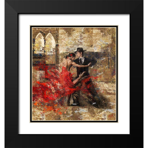 Tango II Black Modern Wood Framed Art Print with Double Matting by Wiley, Marta