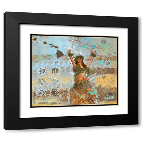 Blue Sun Salutation Black Modern Wood Framed Art Print with Double Matting by Wiley, Marta
