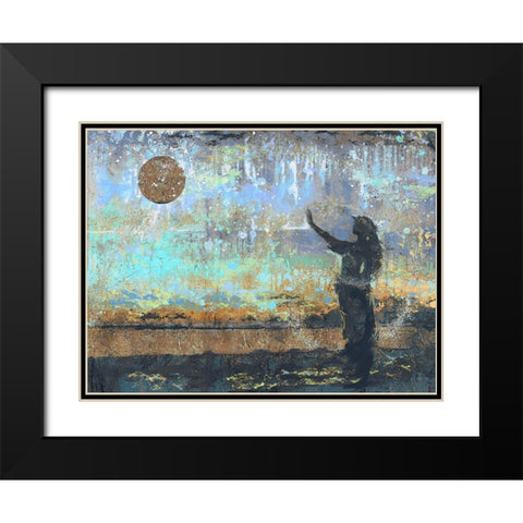 Sun Salutation Blue Black Modern Wood Framed Art Print with Double Matting by Wiley, Marta