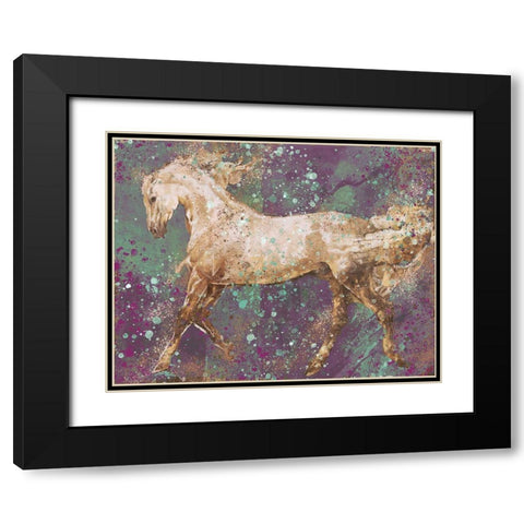 Fibonacci puple gold Horse Black Modern Wood Framed Art Print with Double Matting by Wiley, Marta