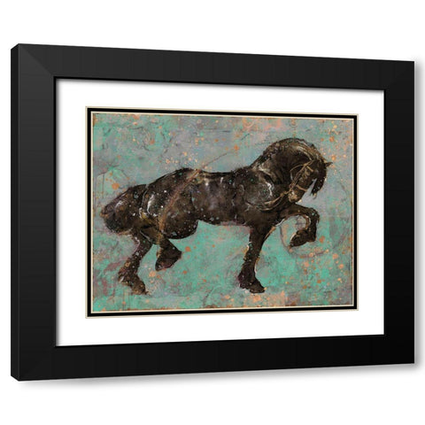 Fibonaccihorse green horse II Black Modern Wood Framed Art Print with Double Matting by Wiley, Marta