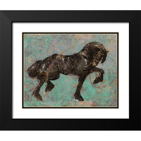 Fibonaccihorse green horse II Black Modern Wood Framed Art Print with Double Matting by Wiley, Marta