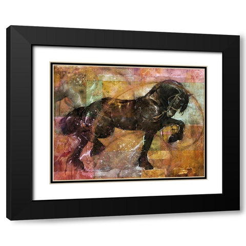 Fibonacci horse colorful Black Modern Wood Framed Art Print with Double Matting by Wiley, Marta