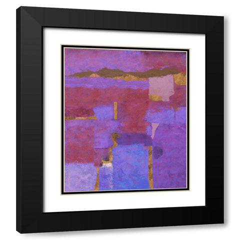 Purple Abstract Black Modern Wood Framed Art Print with Double Matting by Wiley, Marta
