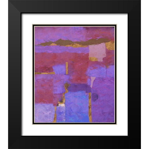 Purple Abstract Black Modern Wood Framed Art Print with Double Matting by Wiley, Marta
