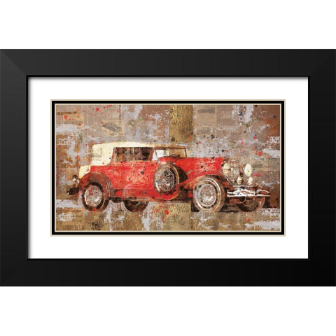 Vintage Red Car Black Modern Wood Framed Art Print with Double Matting by Wiley, Marta